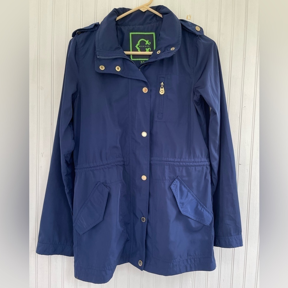 C. Wonder Women's Navy Gold Hooded Utility Field Jacket Size XS